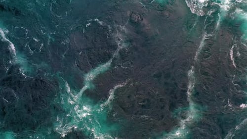 Waves of Water of the River and the Sea Meet Each Other During High Tide and Low Tide.