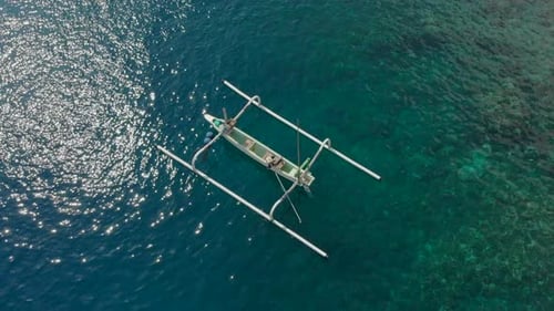 Aerial Shot of a Fishing Boats That Bring Divers To the Diving Spots on a Tropical Island