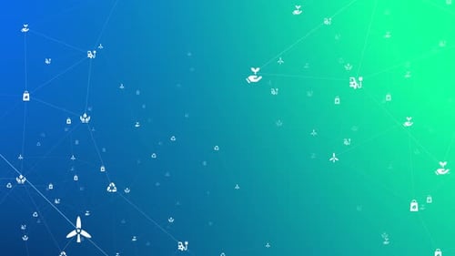 Modern Environmental Network Connection with Ecology Icons