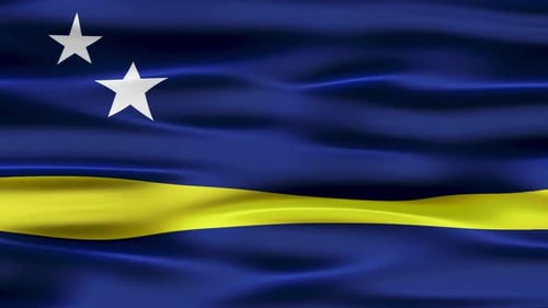 Curaçao Flag Waving Loopable Background Animation