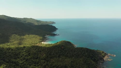 Tropical Island with Blue Lagoon