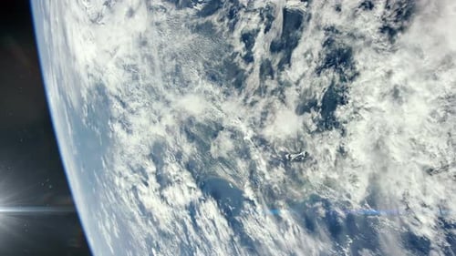 Spaceship Leaving Earth's Atmosphere and Heading Out Into Space 1