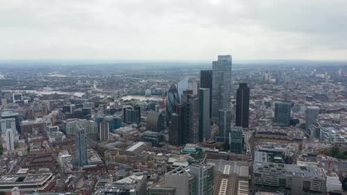 Slide and Pan Footage of City Financial Hub