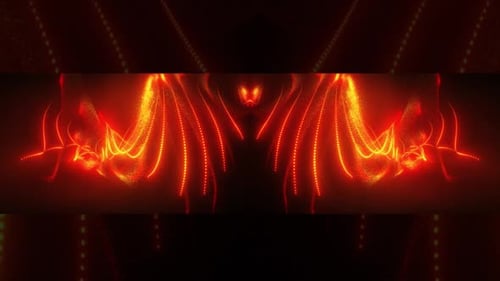 Symmetrical Glowing Abstract Particle Energy Waves Background