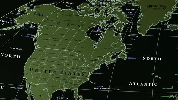 Vintage Style Map of North America Showing Borders, Education Stock ...