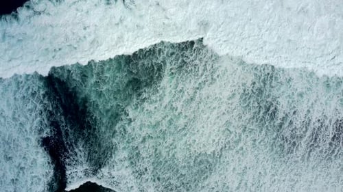 Abstract Top Down Foamy Ocean Waves