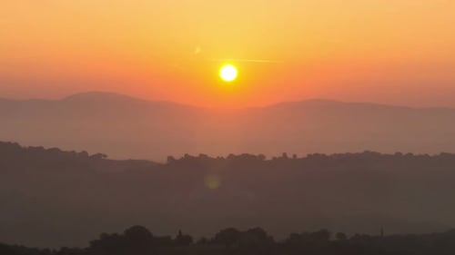 Mountains Sunrise in Golden Light Time-Lapse