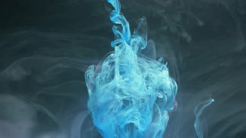 Blue Dye Creates Abstract Shapes in Water