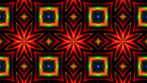 Blinking Colorful Light Kaleidoscope 4K 07