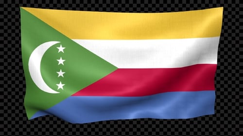 Flagge der Komoren wehend geschleift