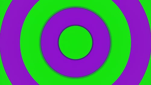 Purple and Green Slowly Pulsating Wide Circles or Rings Seamless Loop