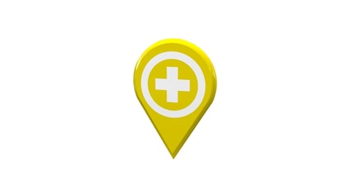 Animated 3D Medical Location Pin Icon Reveal