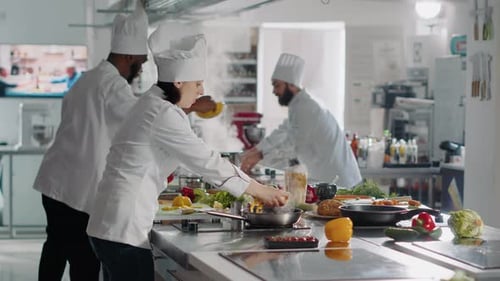 Professional Chef Preparing Bell Pepper Ingredient on Cutting Board