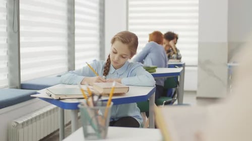 Children Studying in a Modern Classroom