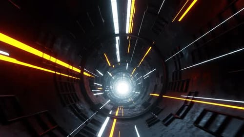 Tunnel Hyperloop de science-fiction abstrait
