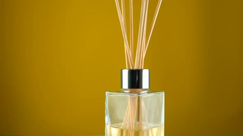 Aromatherapy Diffuser Home Perfume Concept Reed Diffuser Rotate on Background