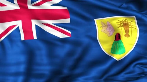 Turks and Caicos Islands Flag Waving Loop Animation