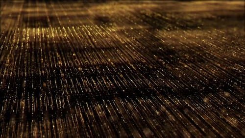 Golden Particles Flowing Abstract Background Loop