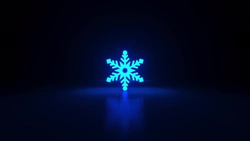 Animated Glowing Modern Snowflake Element