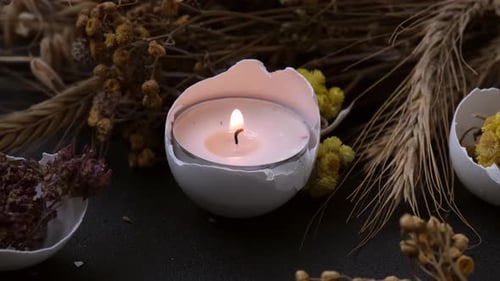 Burning Candle Trendy Easter Decorations