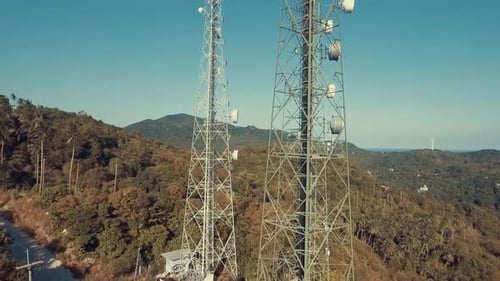 Aerial Of Antenna Telecommunication Tower