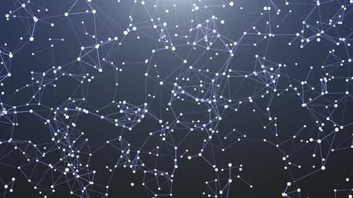 Abstract Technology Network with Connected Dots and Lines