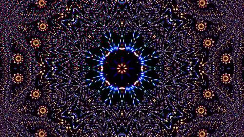 Colorful Glittering Kaleidoscope Expanding Abstract Pattern Loop