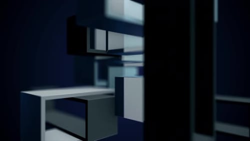 Abstract 3D Geometric Cubes Moving Background Animation