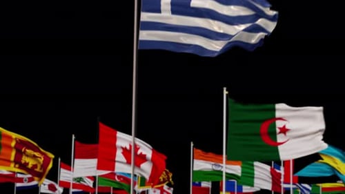 Collection of Animated National Flags Waving