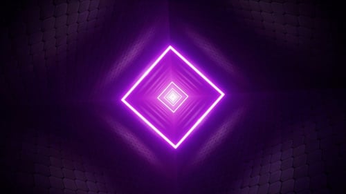 Neon Square Light in the Purple Room