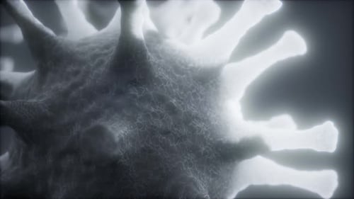 Glowing Microorganism Cell or Virus Rotation Loop