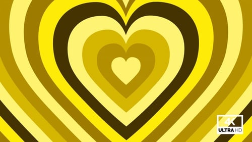 Yellow Heart Tunnel Colorful Love Shape 4K TikTok Trend Dj Background Looped V6
