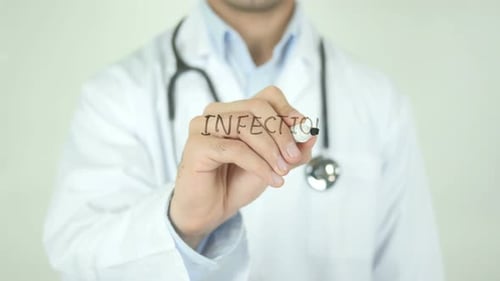 Doctor Writes the Word Infection