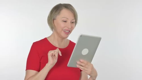 Woman Using Tablet for Video Call Communication