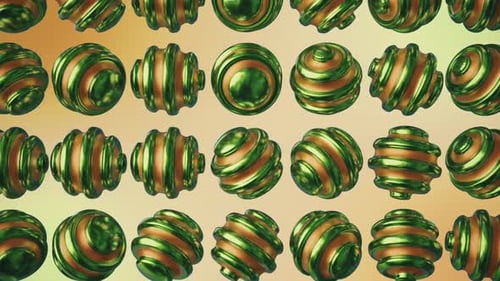 Fluid Metallic Green Orbs Abstract Motion Background Loop