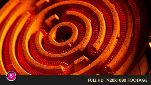 Close Up of a Glowing Electric Burner