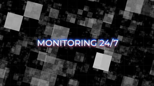 Digital Glitch Text Title on Grid Background
