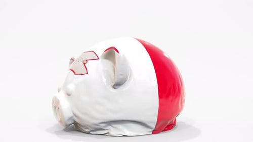 Deflating Inflatable Piggy Bank with Printed Flag of Malta