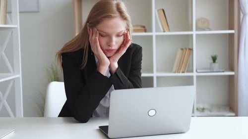 Exhausted Work Tired Woman Digital Overload