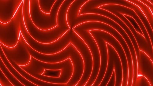 Abstract Swirling Neon Red Lines Background Loop