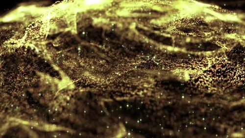 Dynamic Golden Particle Wave Abstract Background Animation
