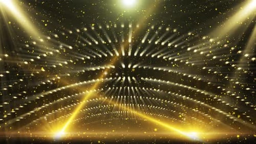 Golden Glitter Particles Stage Lights Loop Background