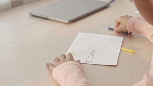 Child Drawing Card for Mommy's Birthday