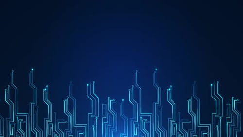 Animated Digital Circuit Board Lines with Data Flow Background
