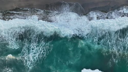 Background Textured Sea Storm aerial view 4 K