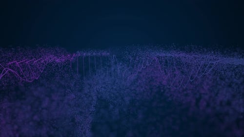 Sound waves on a blue background animation