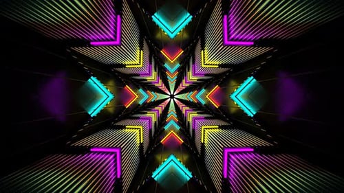 VJ Neon Light Tunnel 4K