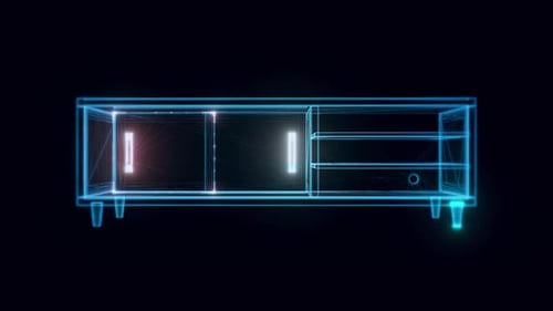 Wooden Tv Entertainment Unit Hologram 4k