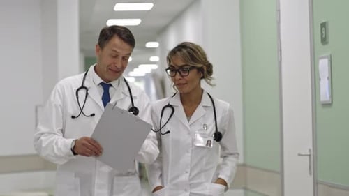 Healthcare Professionals Walking together in Hospital
