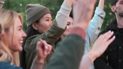 Friends Celebrate Together in a Green, Natural Setting